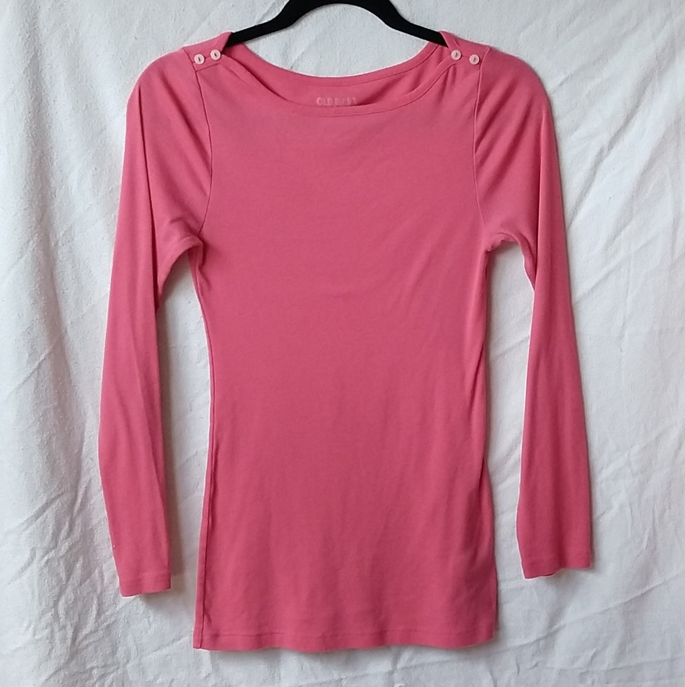 Women's Old Navy Medium Pink Long Sleeve Tee